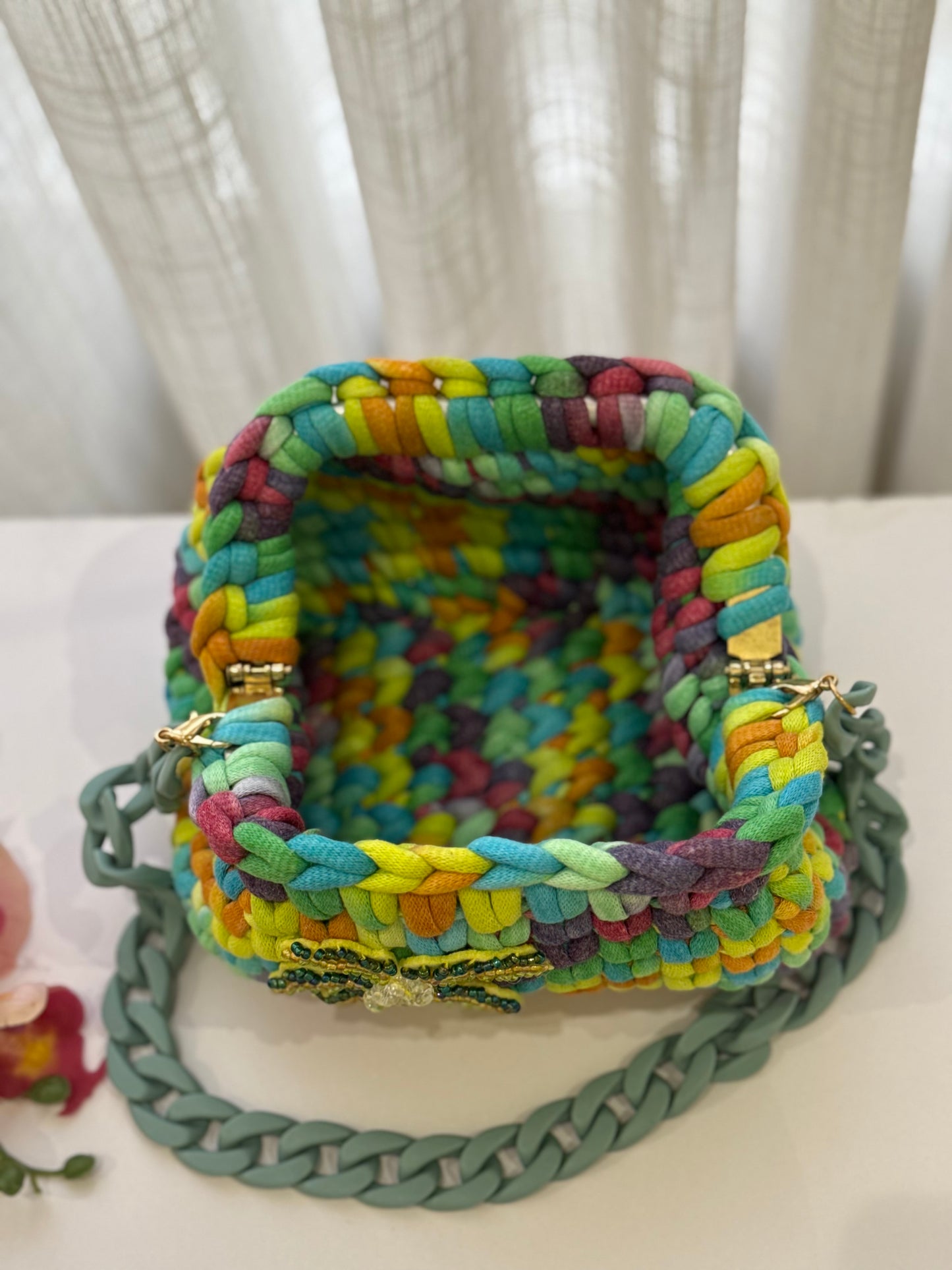 Colorful crochet bag