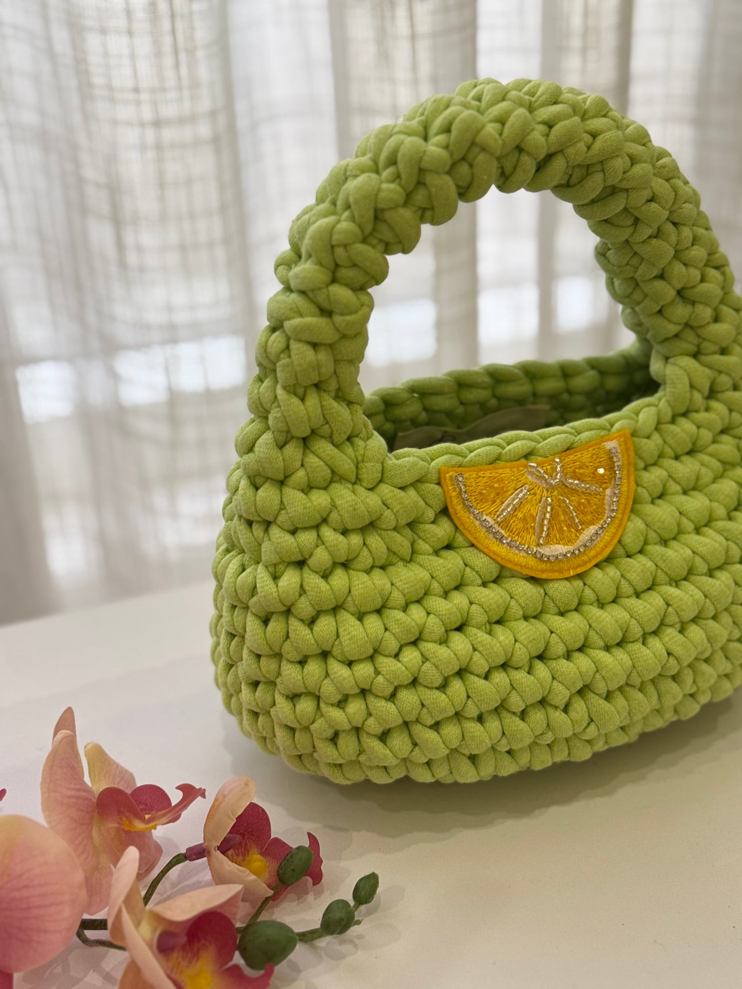 🍋 Crochet Bag – Lime Green