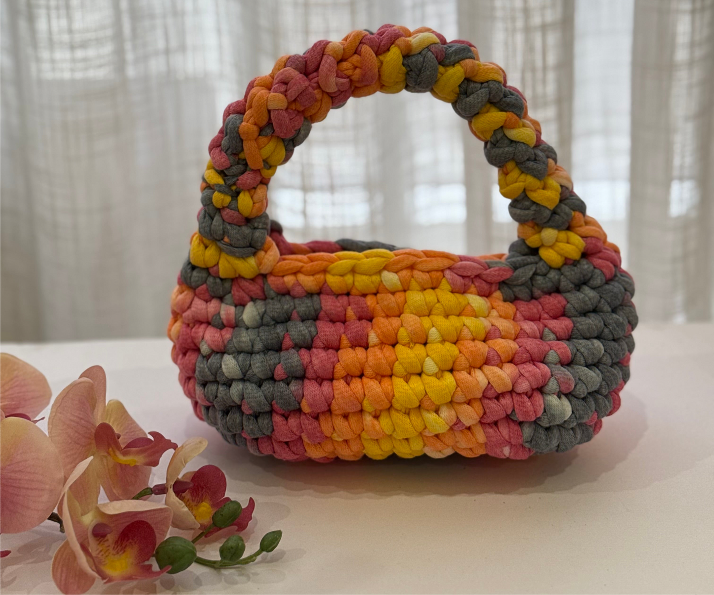 Colorful crochet bag