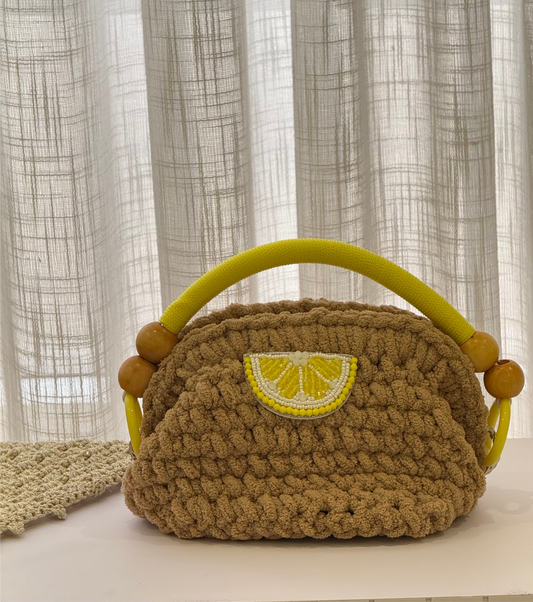 🍋Orange bag with half lemon accessory