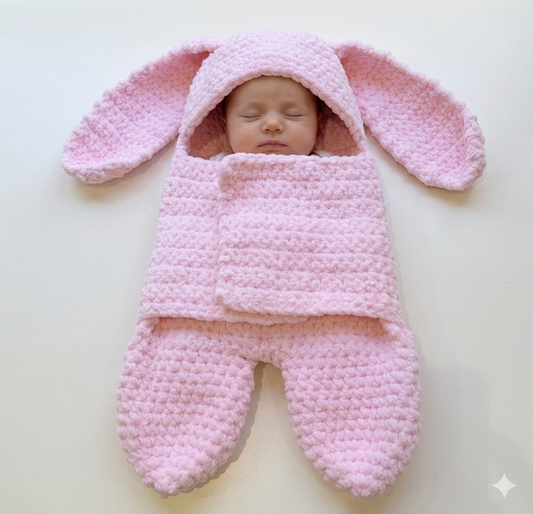 طقم كروشيه للأطفال بتصميم أرنب  🐰
