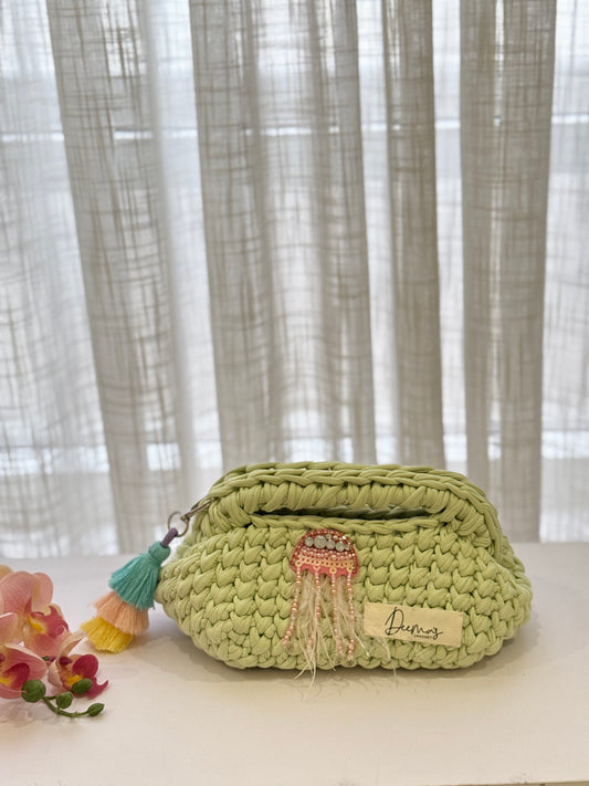 🪼Jellyfish Glow Crochet Bag – Light Green