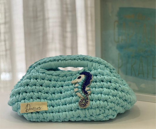 Navy blue crochet bag