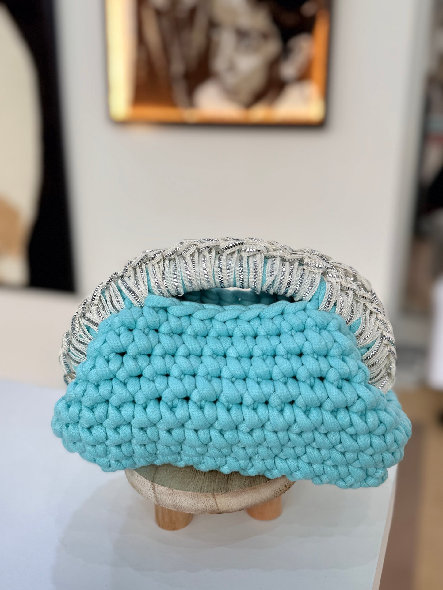 شنطة بالكروشيه – مسكة تلي