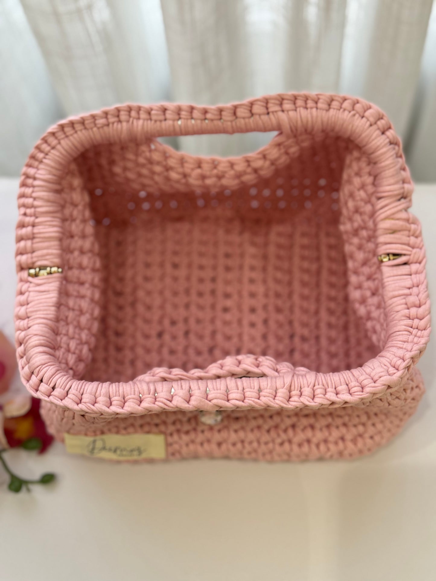 🦋Pink Crochet Bag with Butterfly Charm