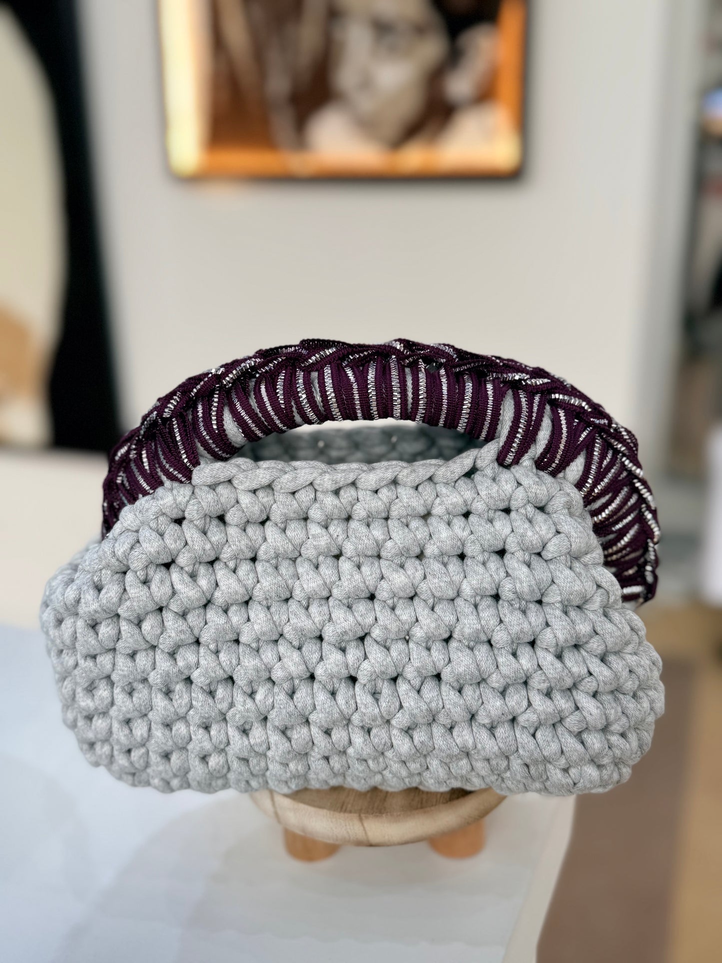 شنطة بالكروشيه – مسكة تلي